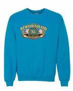 Newfoundland Thing Badge Full Front Crewneck Sweatshirt in Sapphire