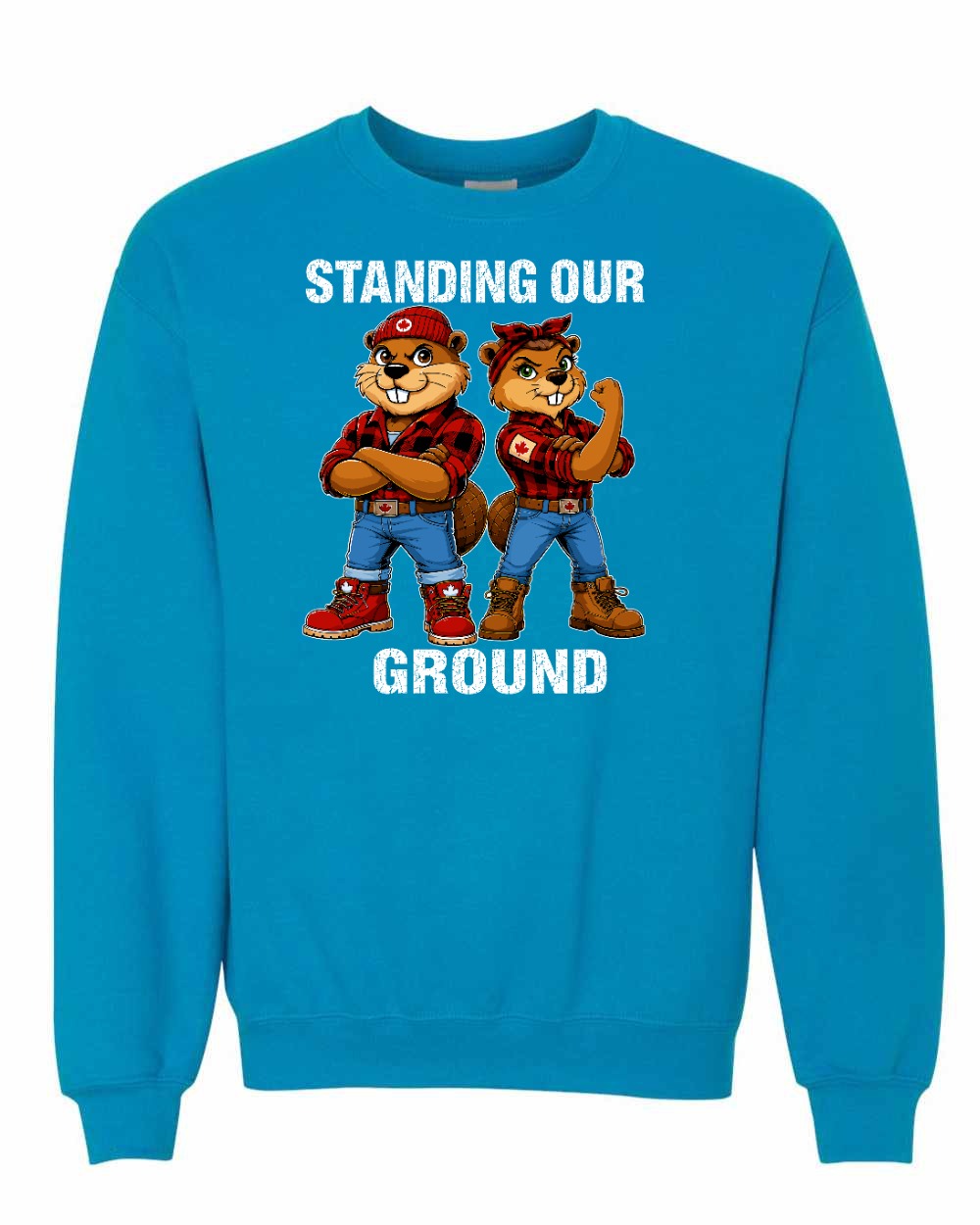 Standing Our Ground Full Front Crewneck Sweatshirt in Sapphire