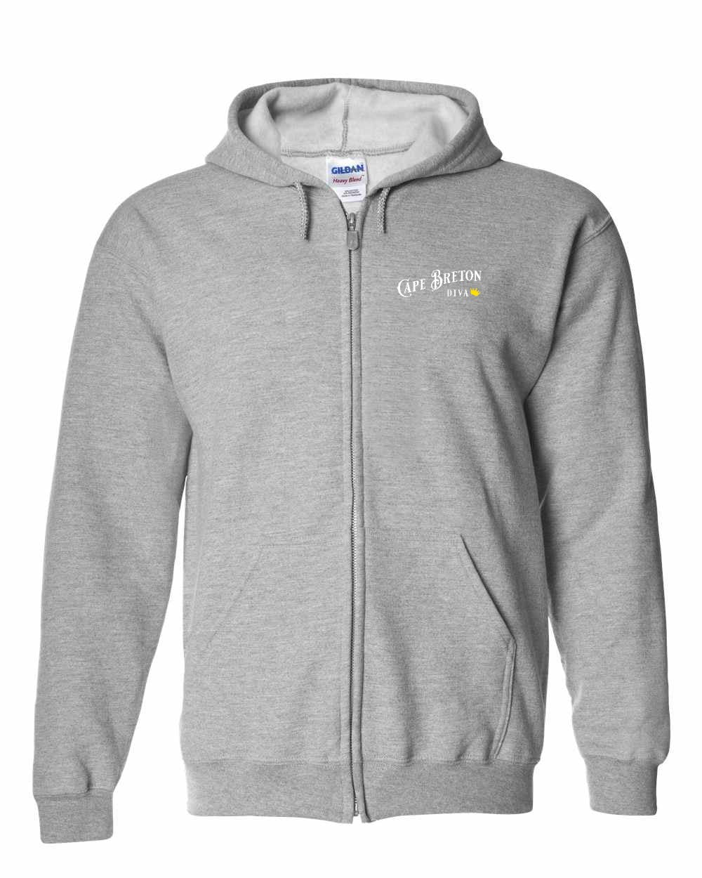 Cape Breton Diva Left Chest and Back Zip Hoodie