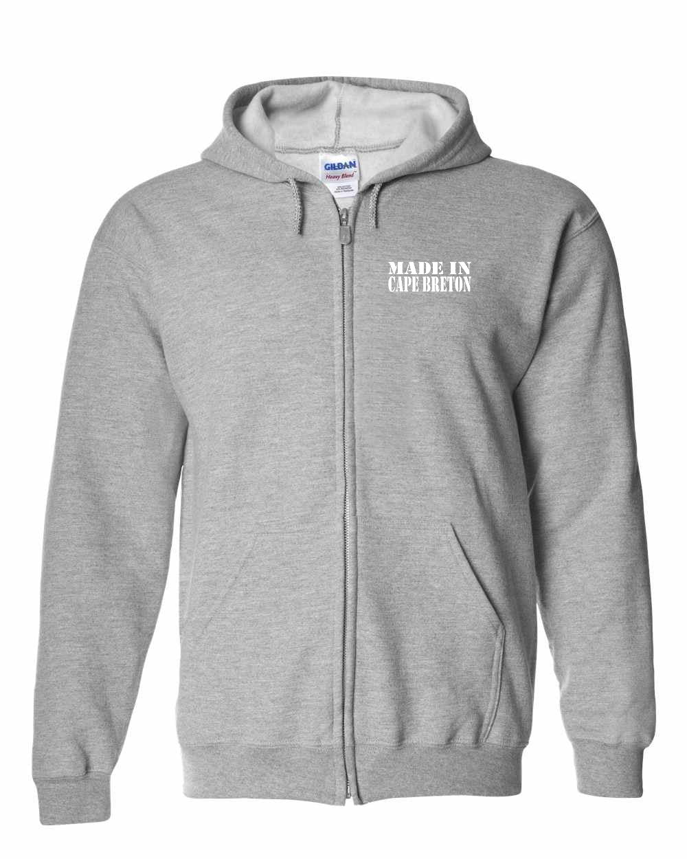 Made In CB White Left Chest Zip Hoodie - Unisex