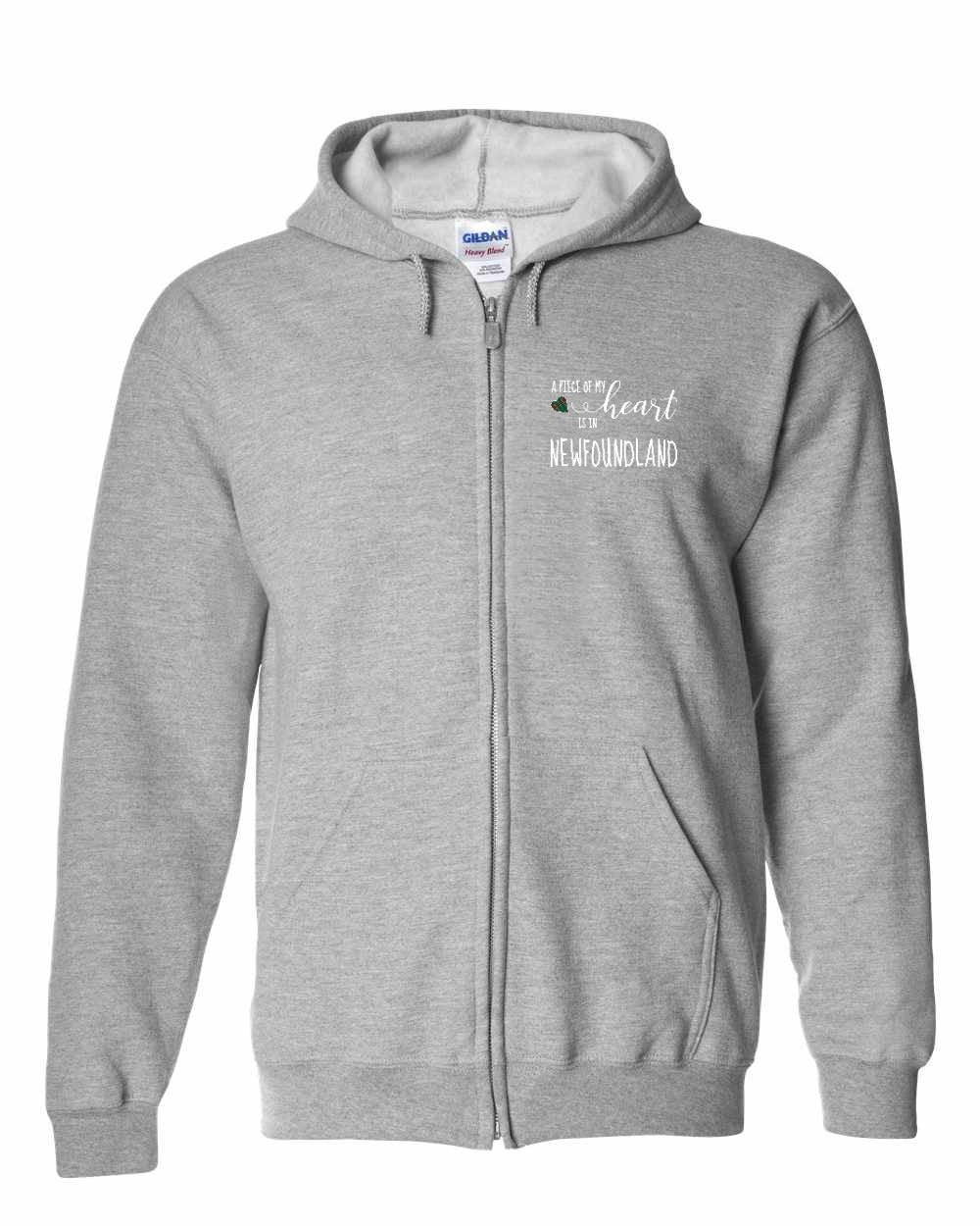A piece of My heart in NFLD Tartan Heart Left Chest Zip Hoodie - Unisex