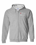 A piece of My heart in NS (Red Heart) Left Chest and Back Zip Hoodie - Unisex