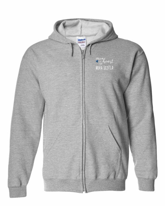A piece of My heart in Nova Scotia (Tartan Heart) Left Chest zip-hoodie