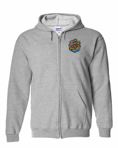 Anchored In Nova Scotia (Old Design) Left Chest zip-hoodie