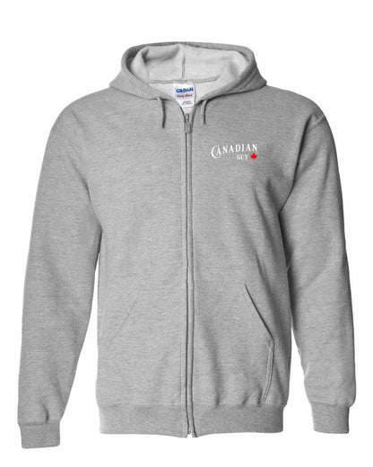 Canadian Guy Leaf Left Chest Zip Hoodie - Gildan Canada (sewn Internationally)