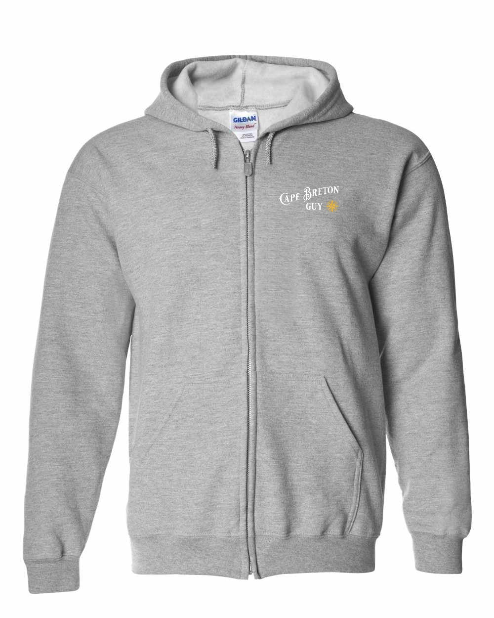 Cape Breton Guy yellow Left Chest and Back Zip Hoodie