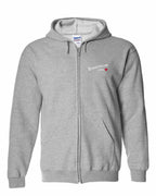 NFLD Girl Red Heart Left Chest Zip Hoodie - Unisex