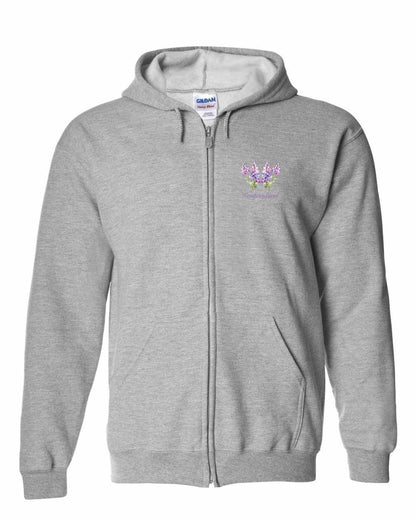 Newfoundland Lupins Left Chest Zip Hoodie