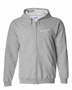 NFLD Guy Blue Left Chest Zip Hoodie - Unisex