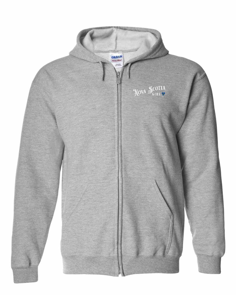 Nova Scotia Girl Tartan Heart Left Chest and Back zip-hoodie