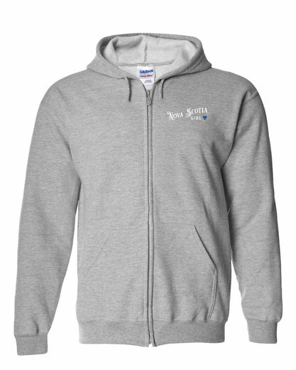 Nova Scotia Girl Tartan Heart Left Chest and Back zip-hoodie