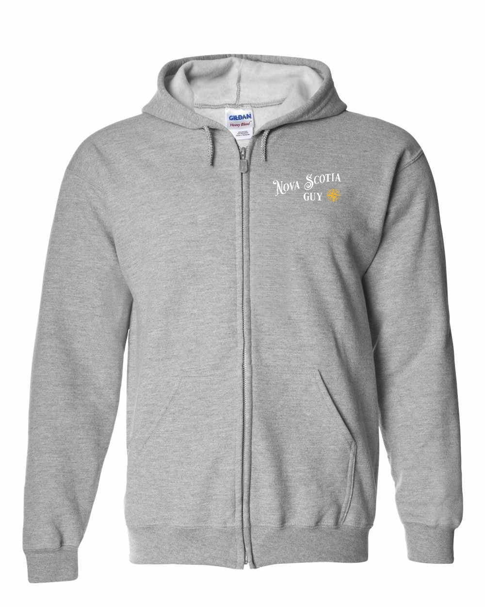 Nova Scotia Guy yellow Left Chest and Back zip-hoodie