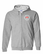 Proud to be Canadian Heart Flag Left Chest Zip Hoodie - Gildan Canada (sewn Internationally) - Unisex