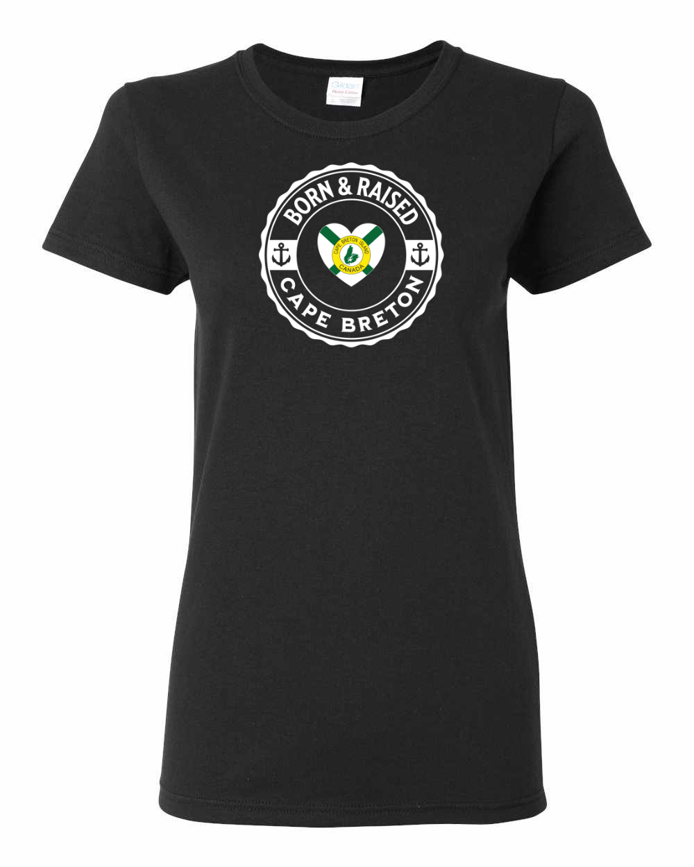 Born and Raised Heart Flag CB Women's Tee