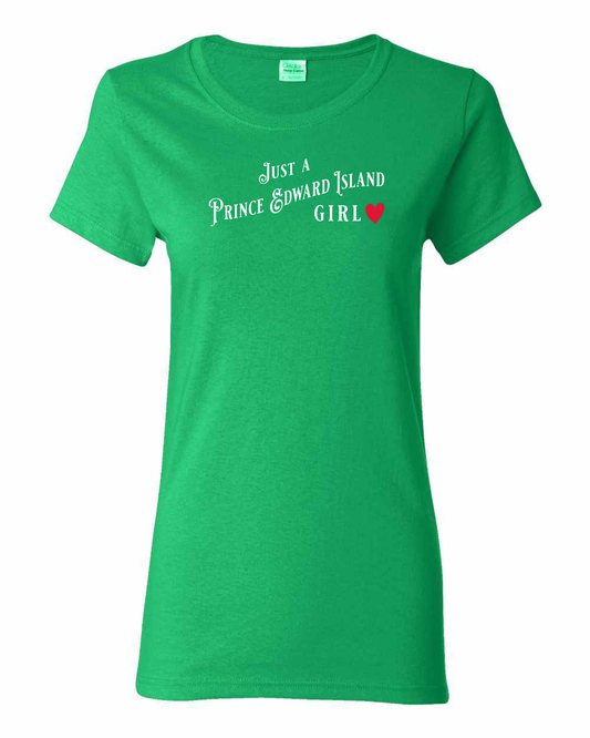 Just a PEI Girl Red Heart Full Women's Tee