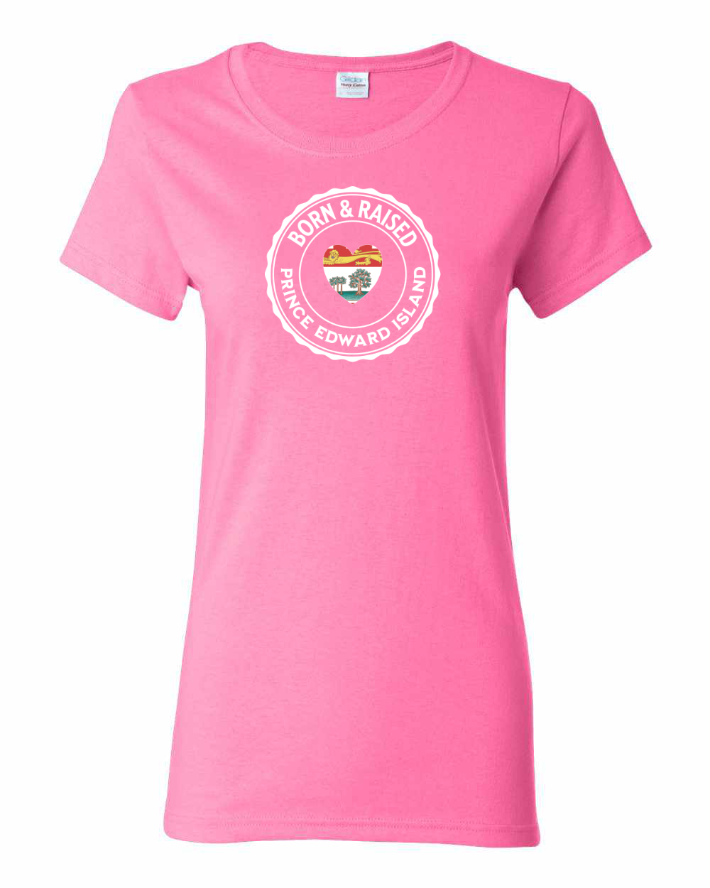 Born and Raised Heart Flag PEI Women's Tee