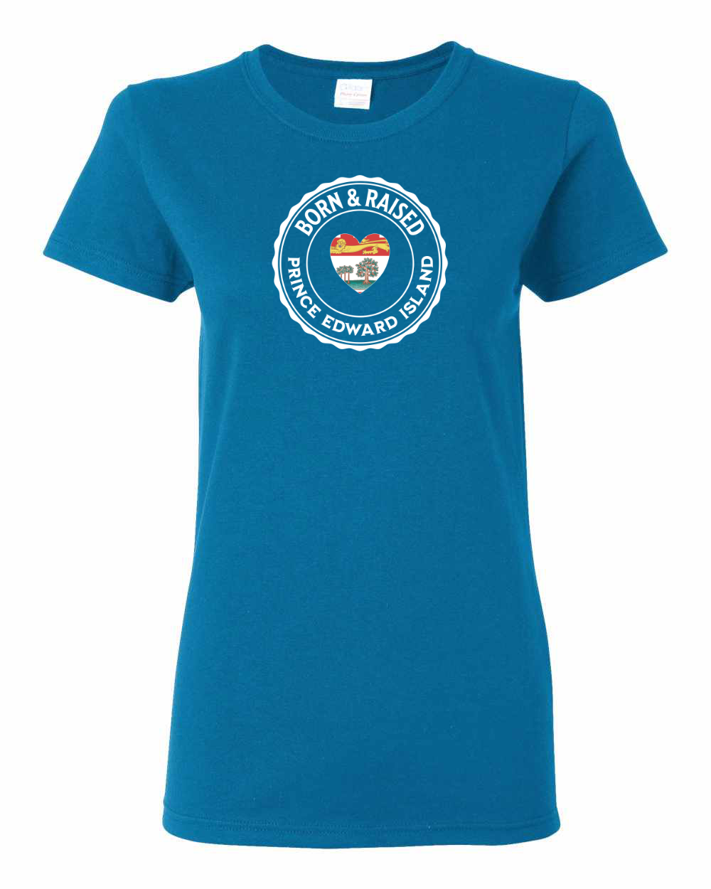 Born and Raised Heart Flag PEI Women's Tee