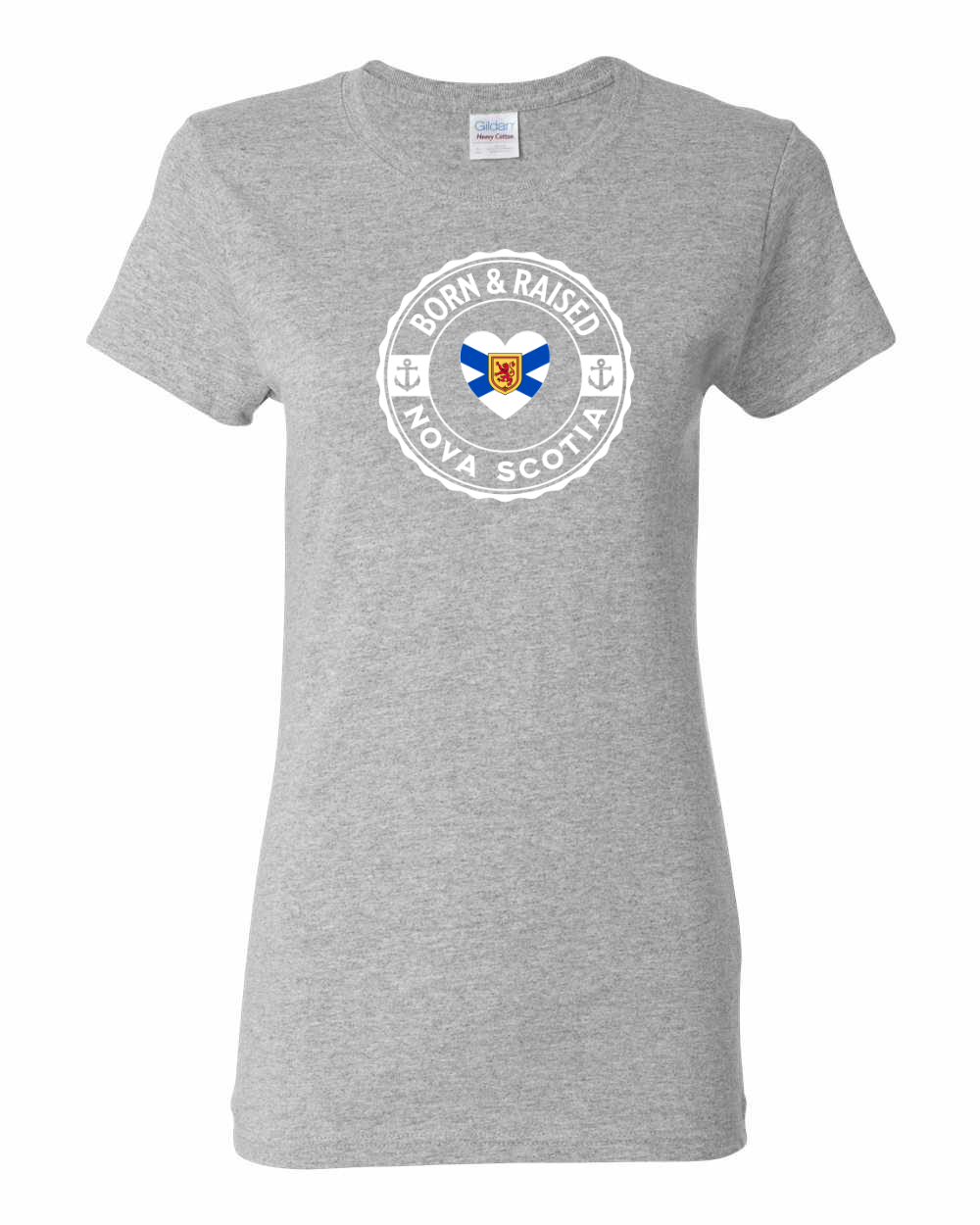 Born and Raised Heart Flag NS Women's Tee