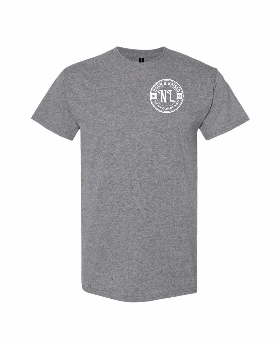 Born & Raised Newfoundland Left Chest and Back Men's Tee