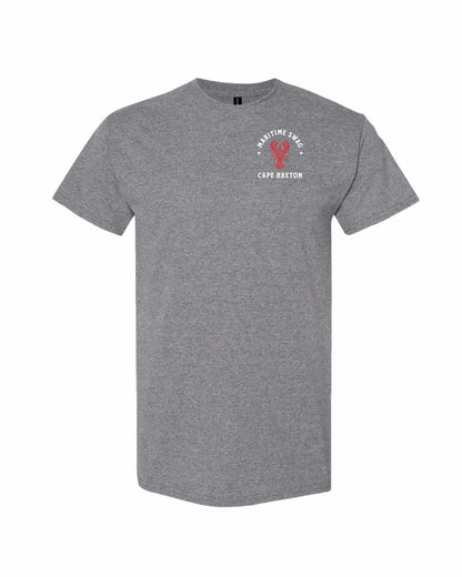 Maritime Swag Cape Breton Mandala Red Lobster Left Chest Men's Tee