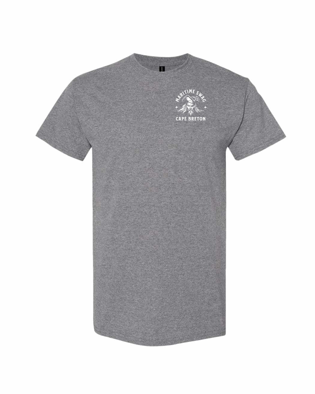 Maritime Swag Cape Breton Pirate Left Chest and Back Men's Tee