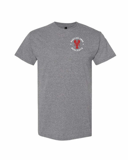 Maritime Swag Nova Scotia Mandala Red Lobster Left Chest mens-tee