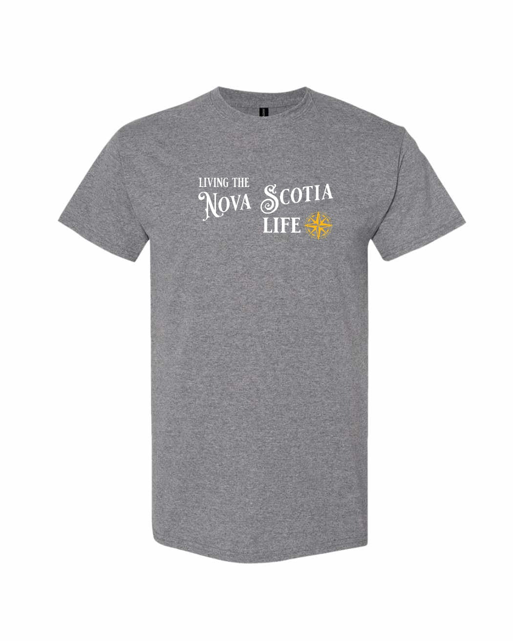 Living the Nova Scotia Life yellow Full mens-tee