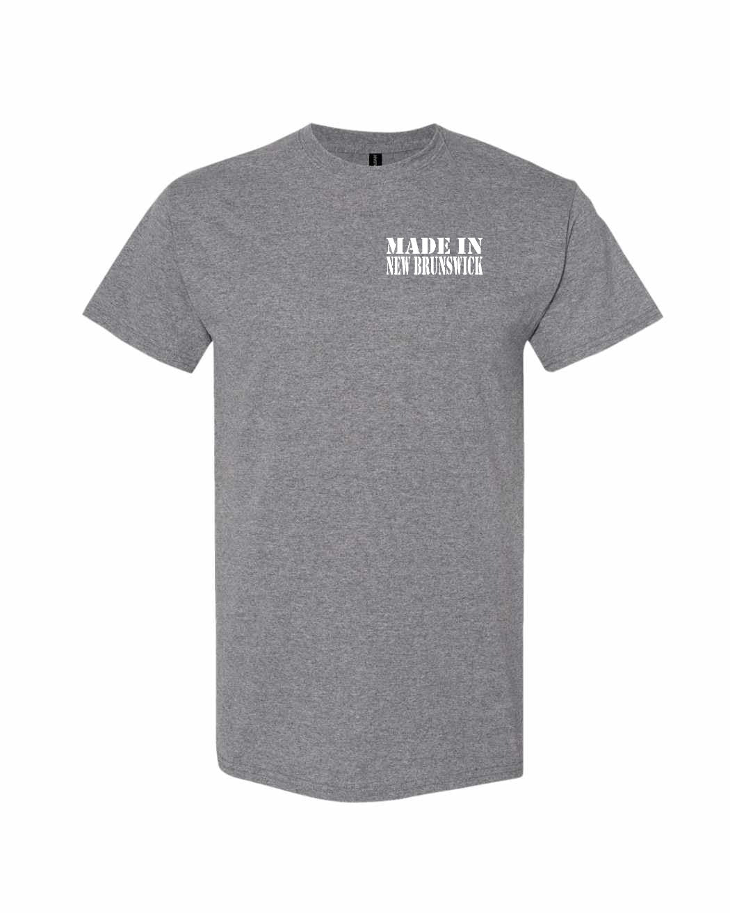 Made In New Brunswick ( White Lettering) Left Chest Men's Tee