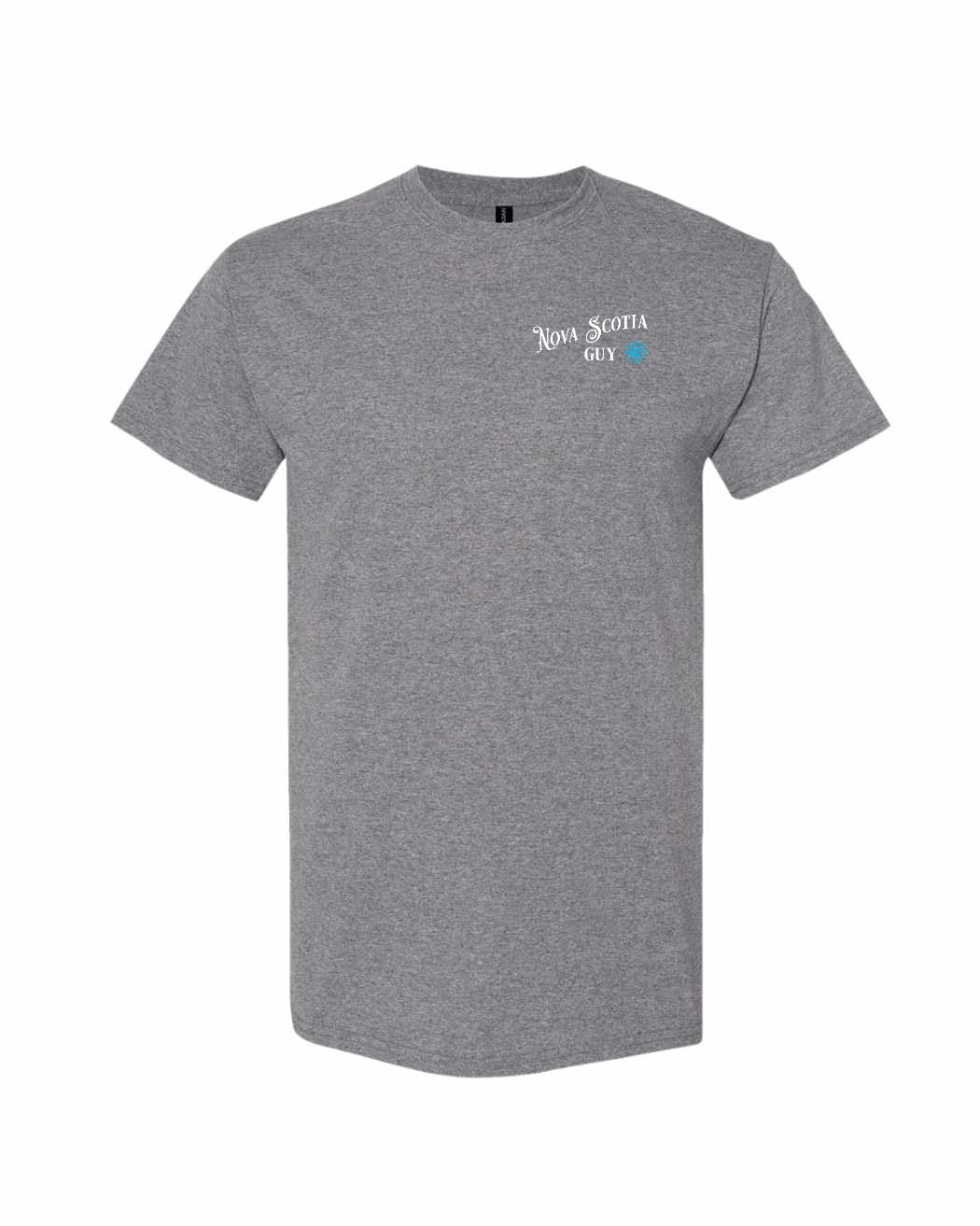 Nova Scotia Guy blue Left Chest and Back mens-tee