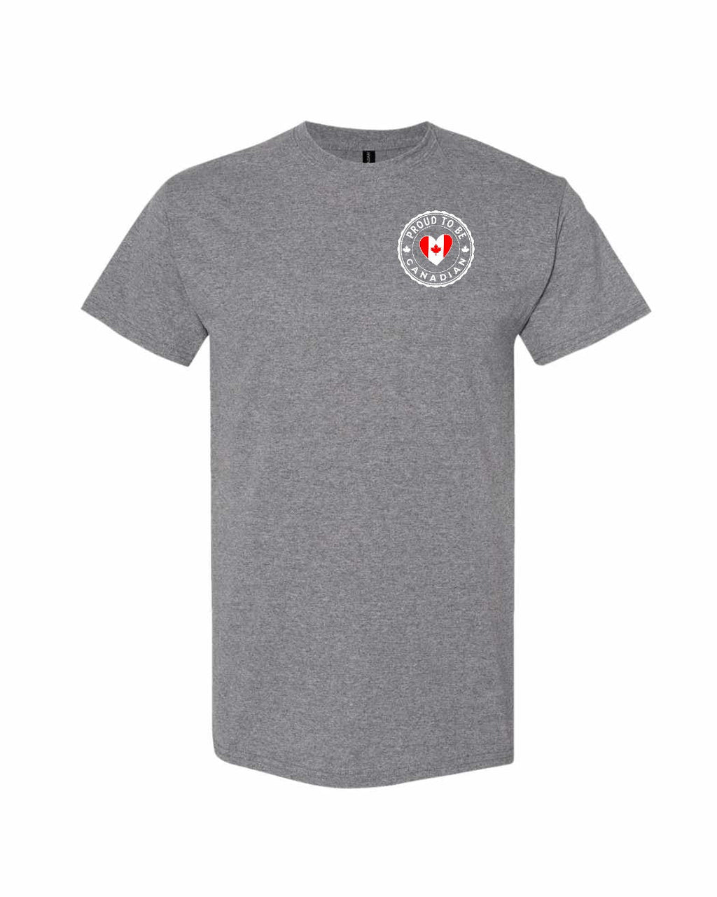 Proud to be Canadian Proud to be Heart Flag Left Chest Men's Tee - Gildan Canada (sewn Internationally)