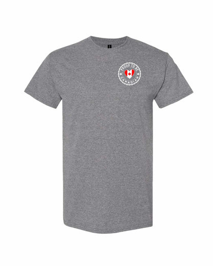 Proud to be Canadian Proud to be Heart Flag Left Chest Men's Tee