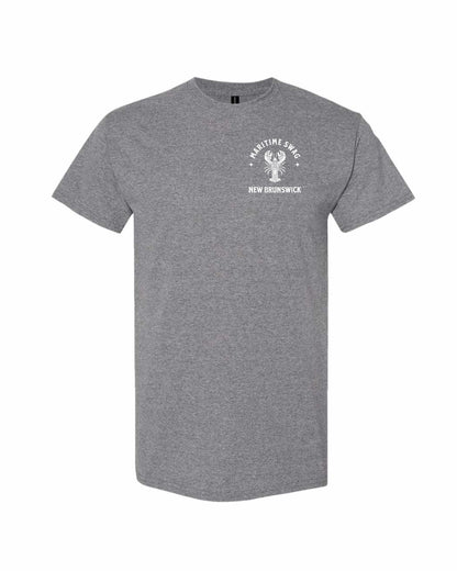 NB New Brunswick Mandala white Lobster Left Chest Men's Tee