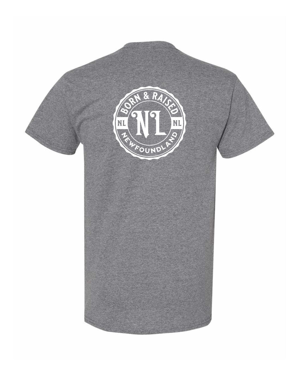 Born & Raised NFLD Left Chest and Back Men's Tee