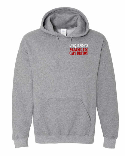 Living Alberta Made in Cape Breton Left Chest and Back Pullover Hoodie