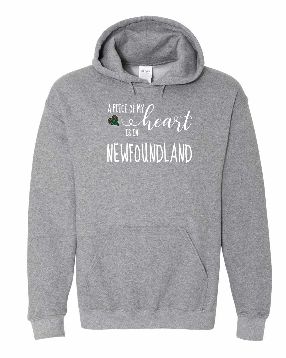 A piece of My heart in NFLD Tartan Heart Pullover Hoodie - Unisex