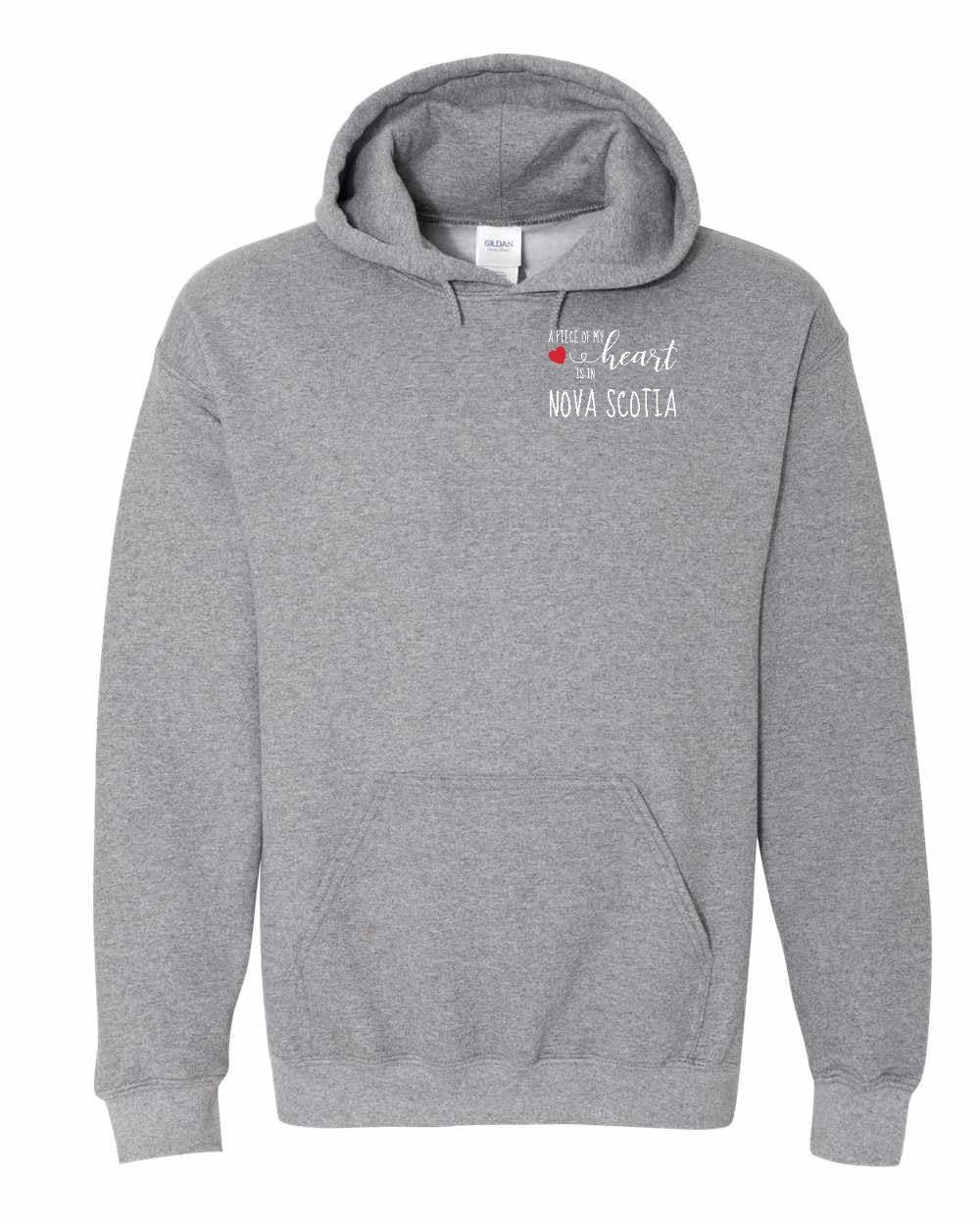 A piece of My heart in Nova Scotia (Red Heart) Left Chest and Back pullover