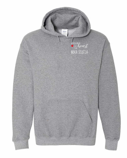 A piece of My heart in Nova Scotia (Red Heart) Left Chest and Back pullover