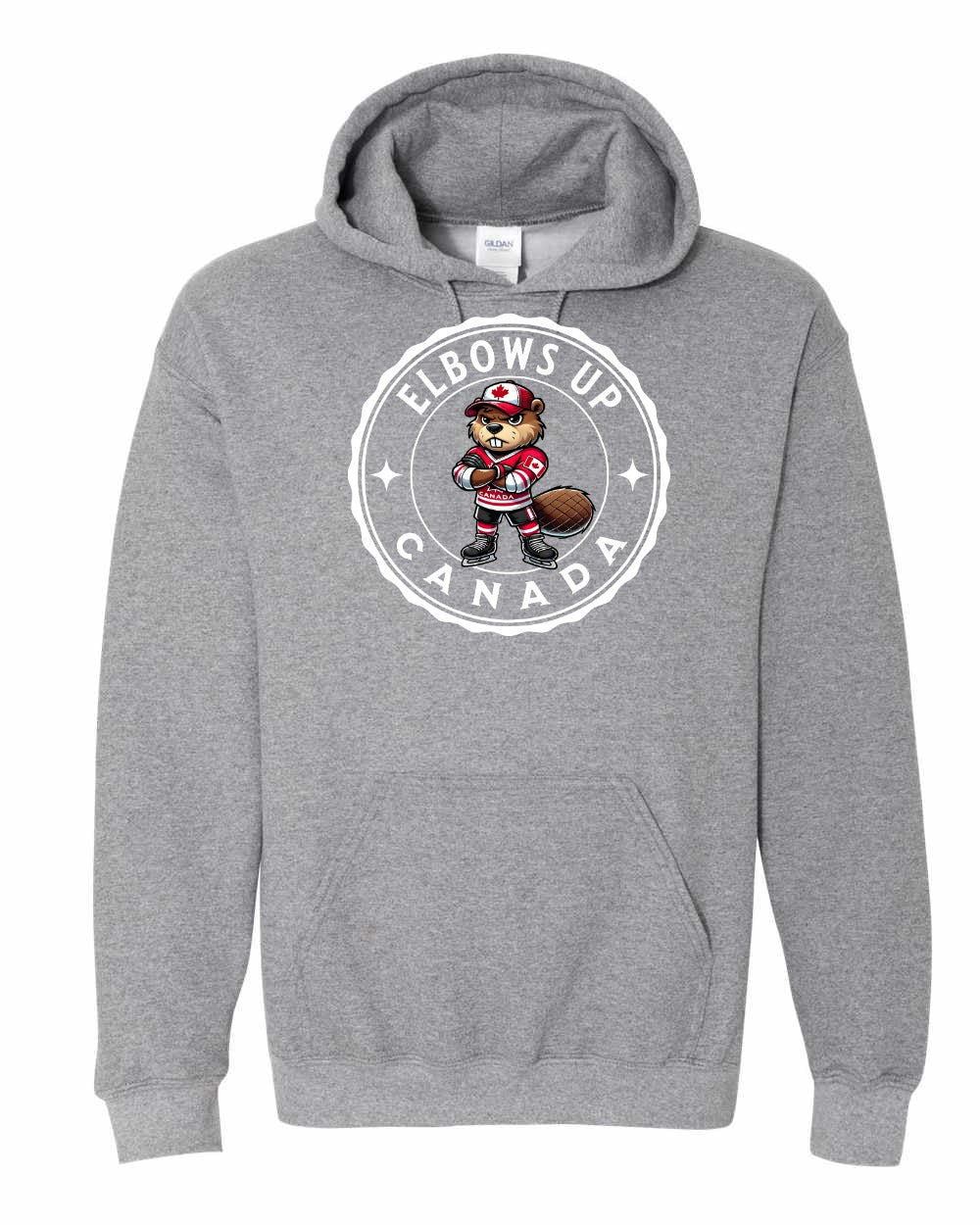Elbows up Beaver Pullover Hoodie - Gildan Canada (sewn Internationally) - Unisex