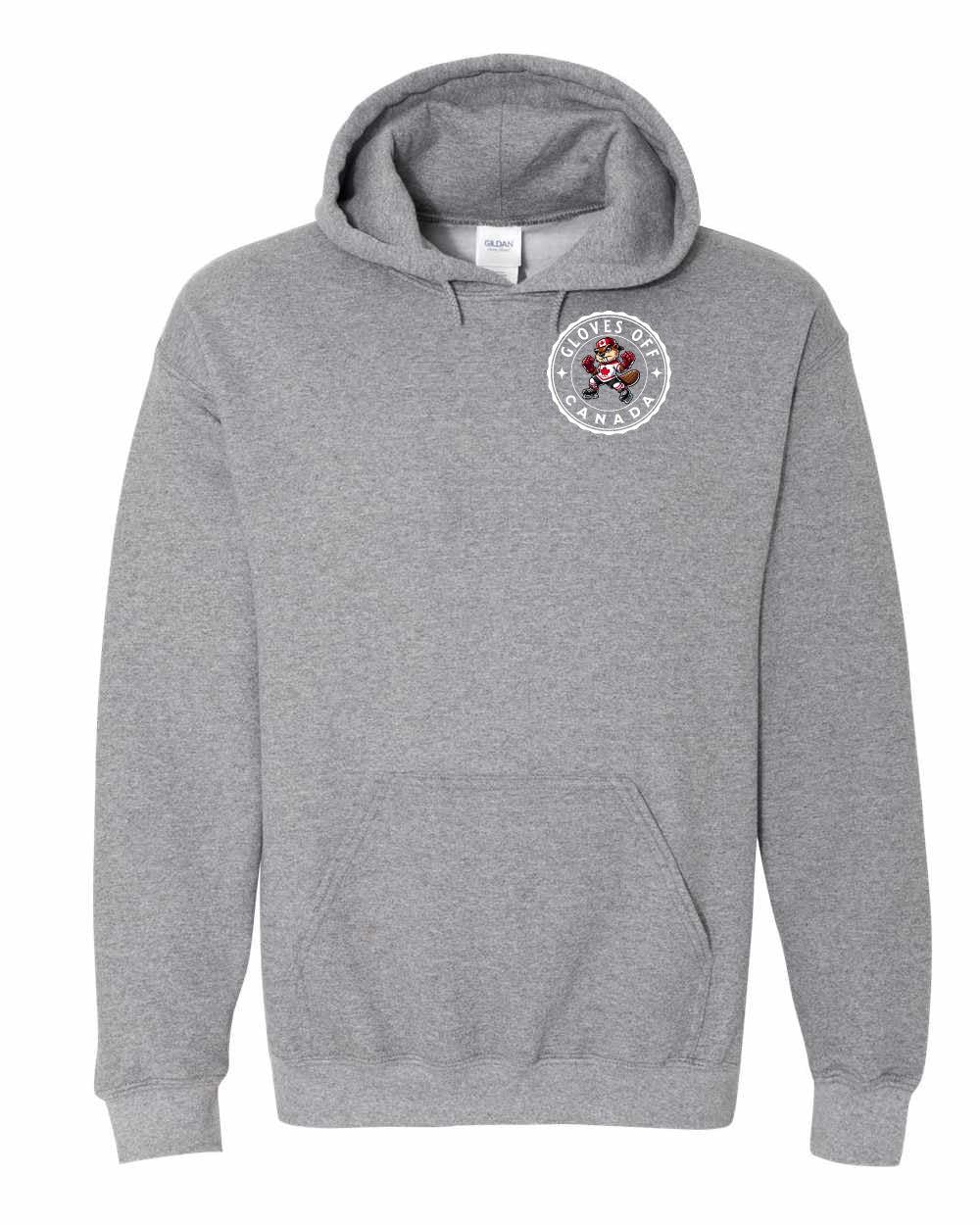 Gloves Off Beaver Left Chest and Back Pullover Hoodie - Gildan Canada (sewn Internationally) - Unisex