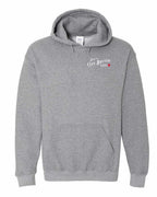 Just a CB Girl Red Heart Left Chest and Back Pullover Hoodie - Unisex