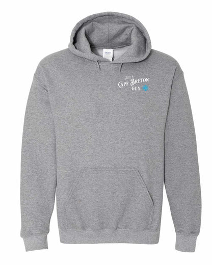 Just a Cape Breton Guy blue Left Chest and Back Pullover Hoodie