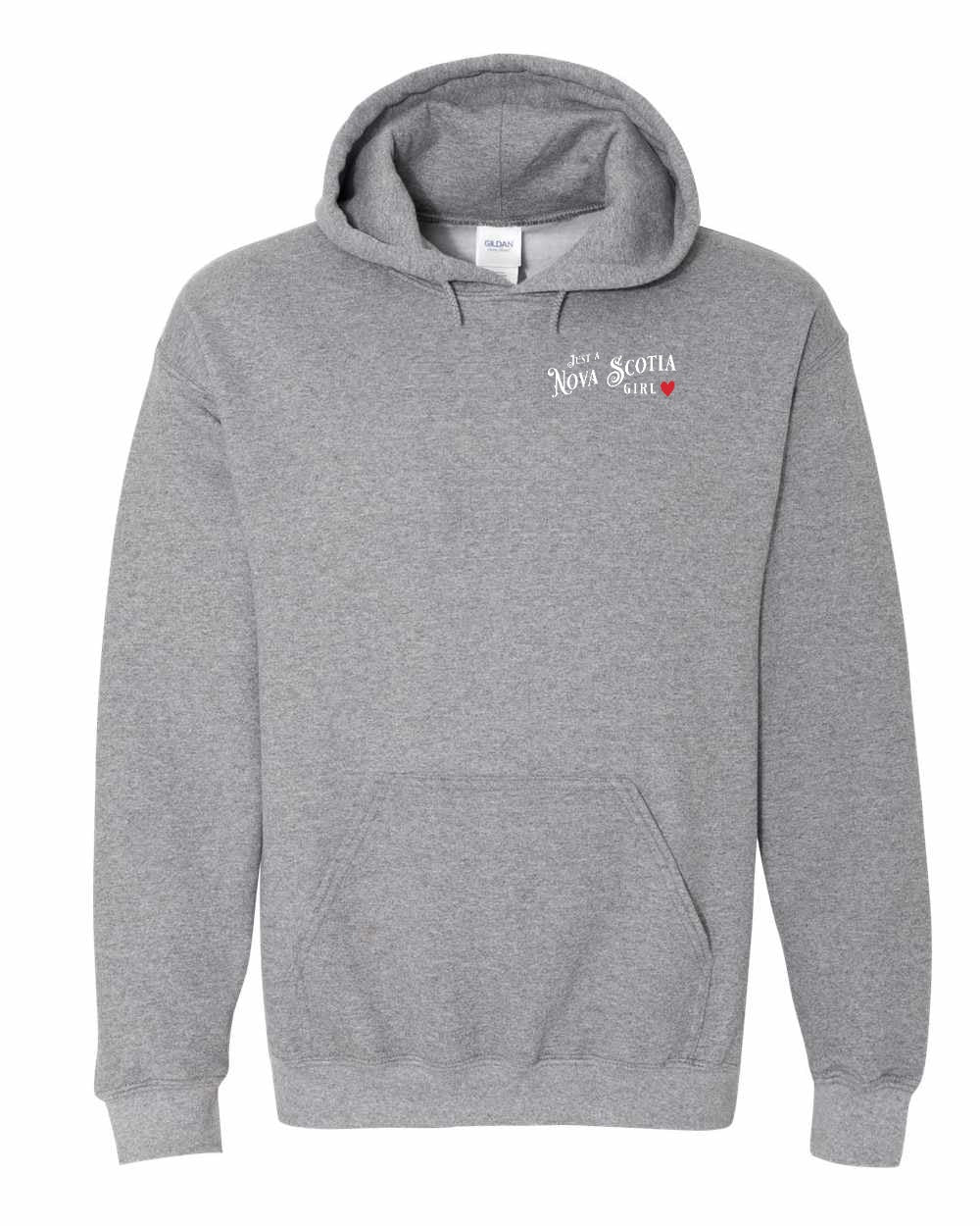 Just a Nova Scotia Girl Red Heart Left Chest pullover