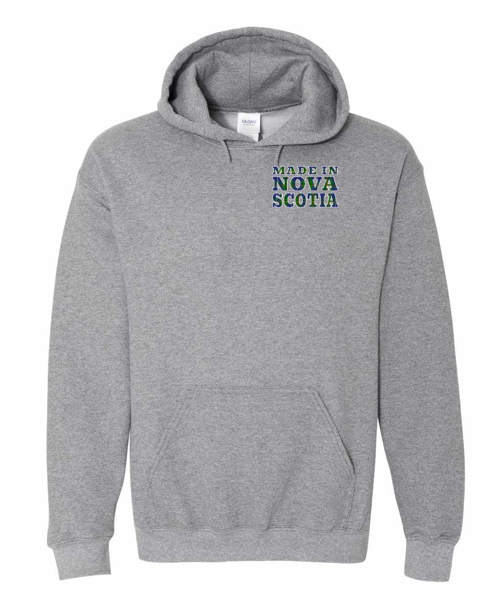 Made In NS ( Tartan Lettering) Left Chest and Back Pullover Hoodie - Unisex