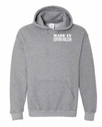 Made In NFLD ( White Lettering) Left Chest and Back Pullover Hoodie - Unisex