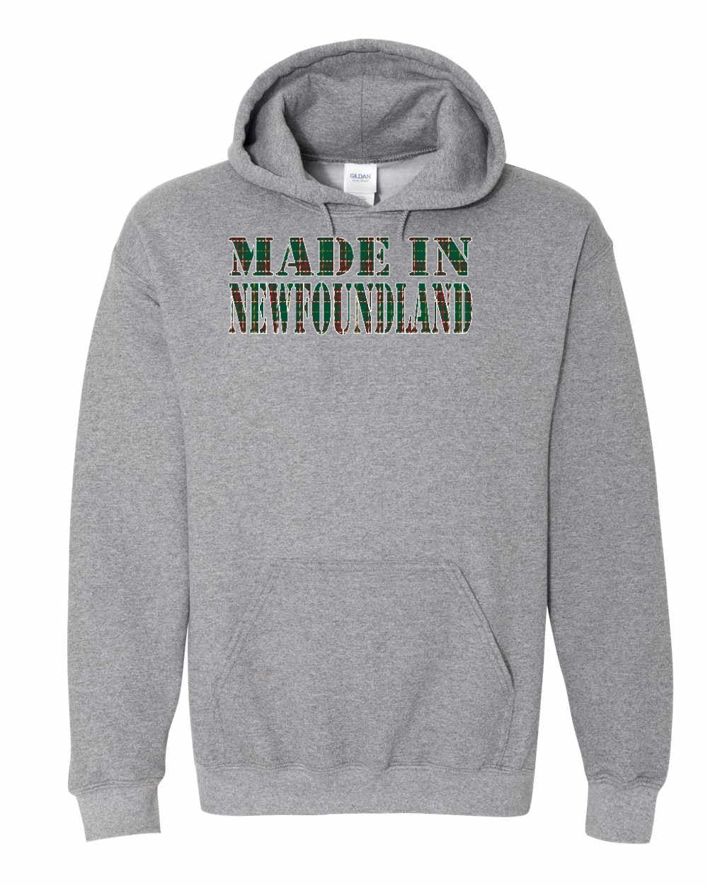 Made In NFLD ( Tartan Lettering) Pullover Hoodie - Unisex
