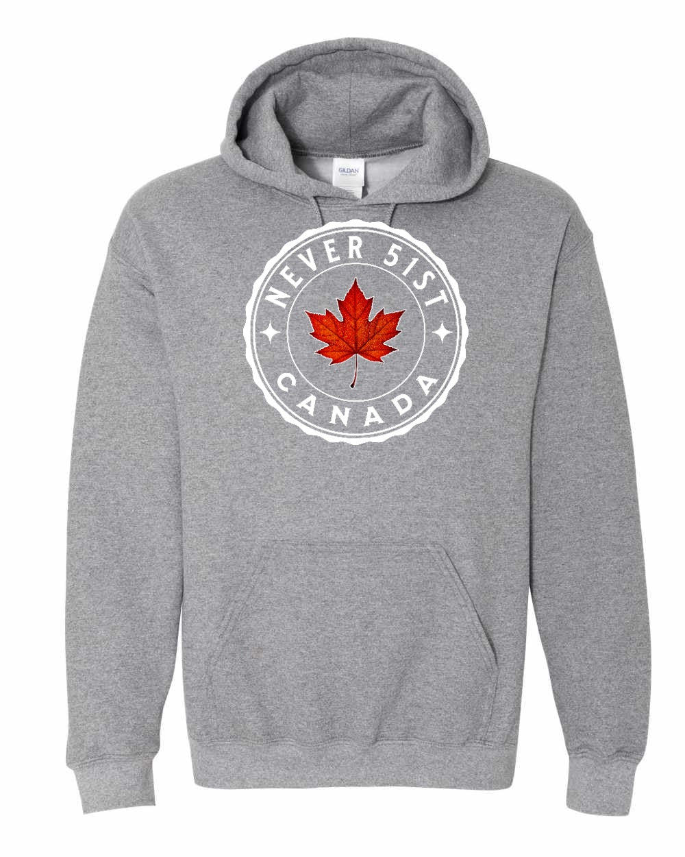 Never 51st Leaf Pullover Hoodie - Gildan Canada (sewn Internationally) - Unisex