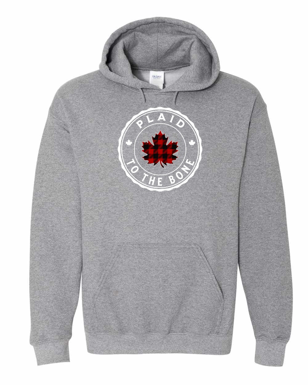 Plaid to the Bone Circle Leaf Pullover Hoodie - Gildan Canada (sewn Internationally) - Unisex