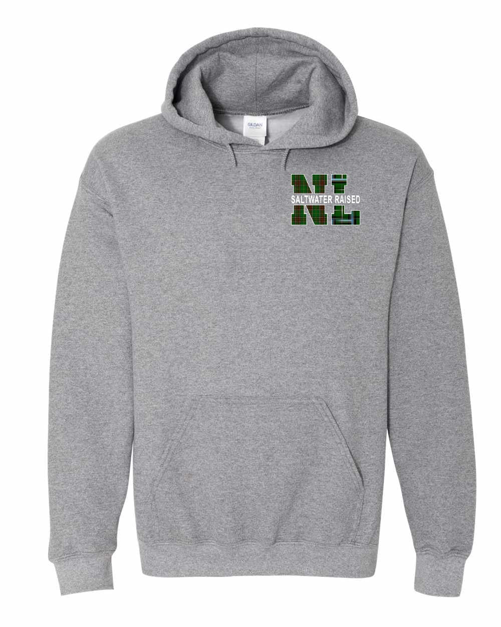 Newfoundland and Labrador Saltwater Raised Left Chest and Back Pullover Hoodie