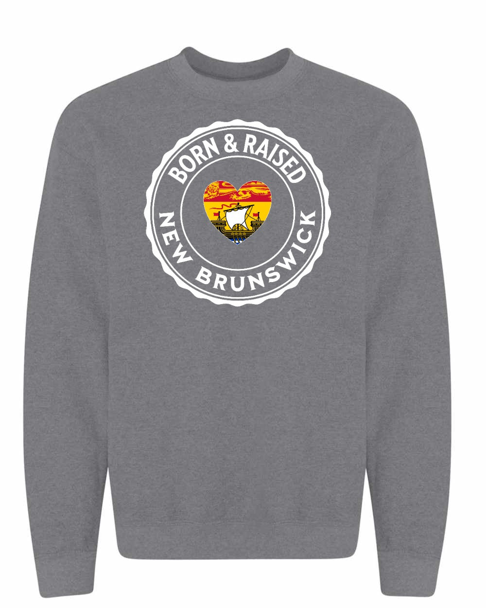 Born and Raised NB Heart Flag Crewneck Sweatshirt - Unisex