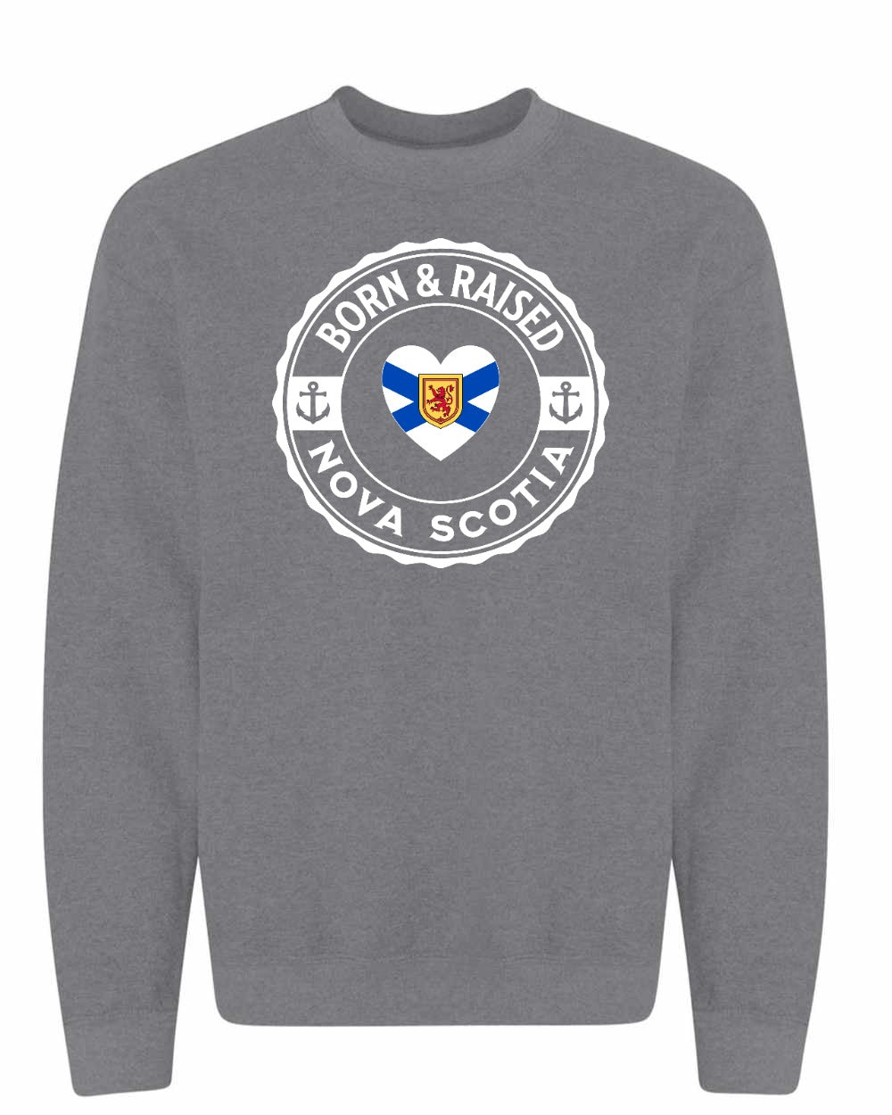 Born and Raised NS Heart Flag Crewneck Sweatshirt - Unisex